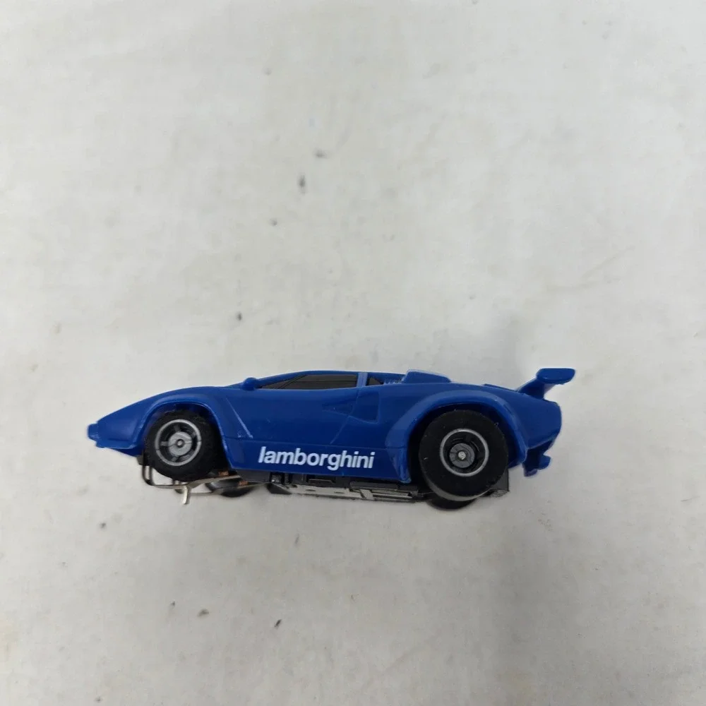 Vintage Tyco Slot Cars Lamborghini Countach Red Blue HO Scale with Controller